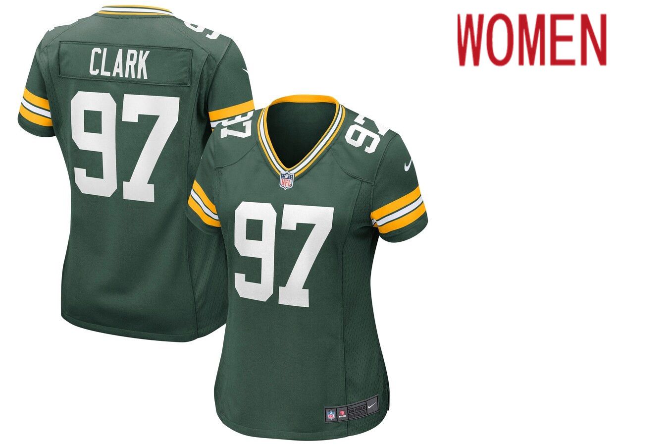 Women Green Bay Packers #97 Kenny Clark Nike Green Game NFL Jersey
